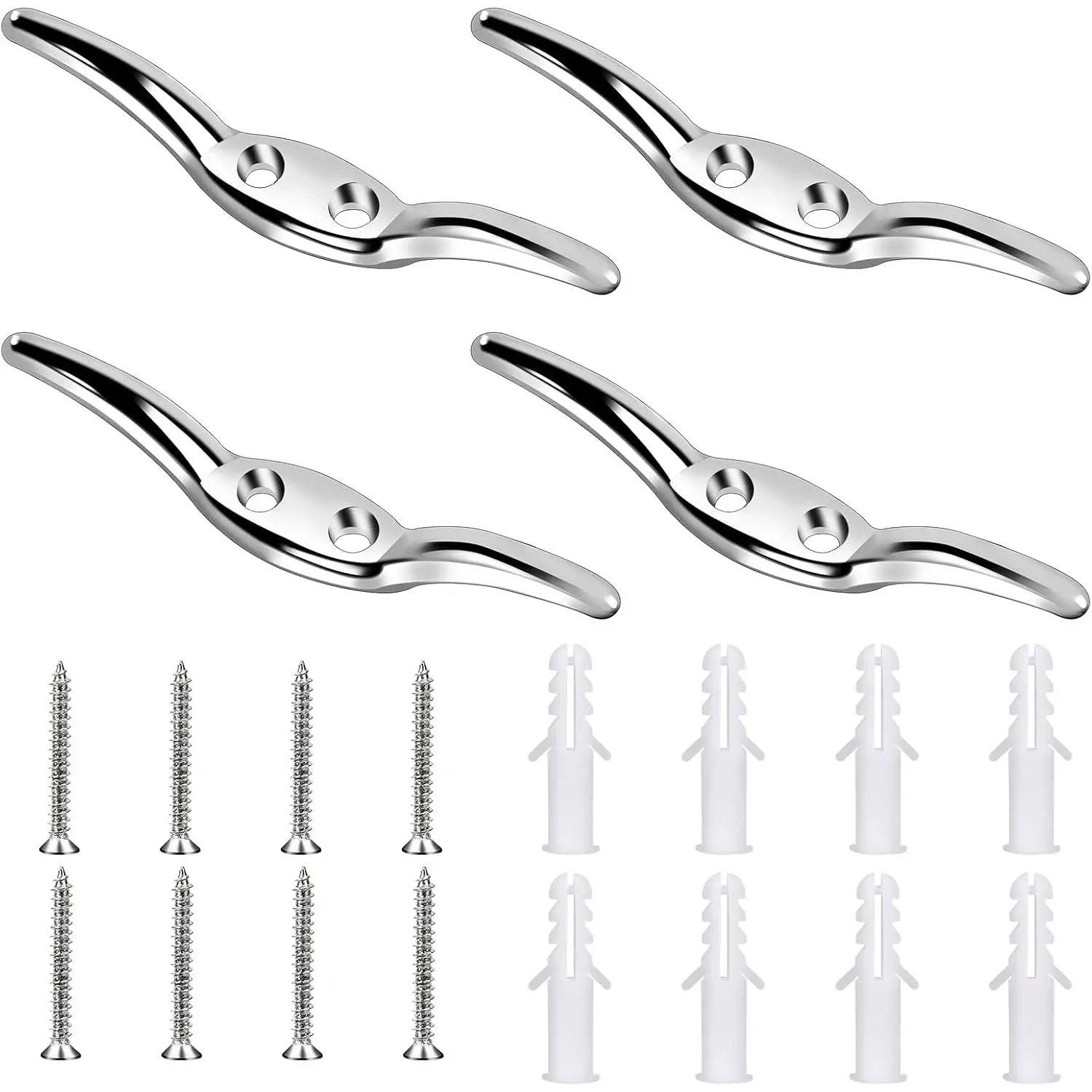 4 count Zinc Alloy Blind Cord Holder with Screws - Safety Rope Cleat for  Office Window Blinds, Curtains & Sun Shades