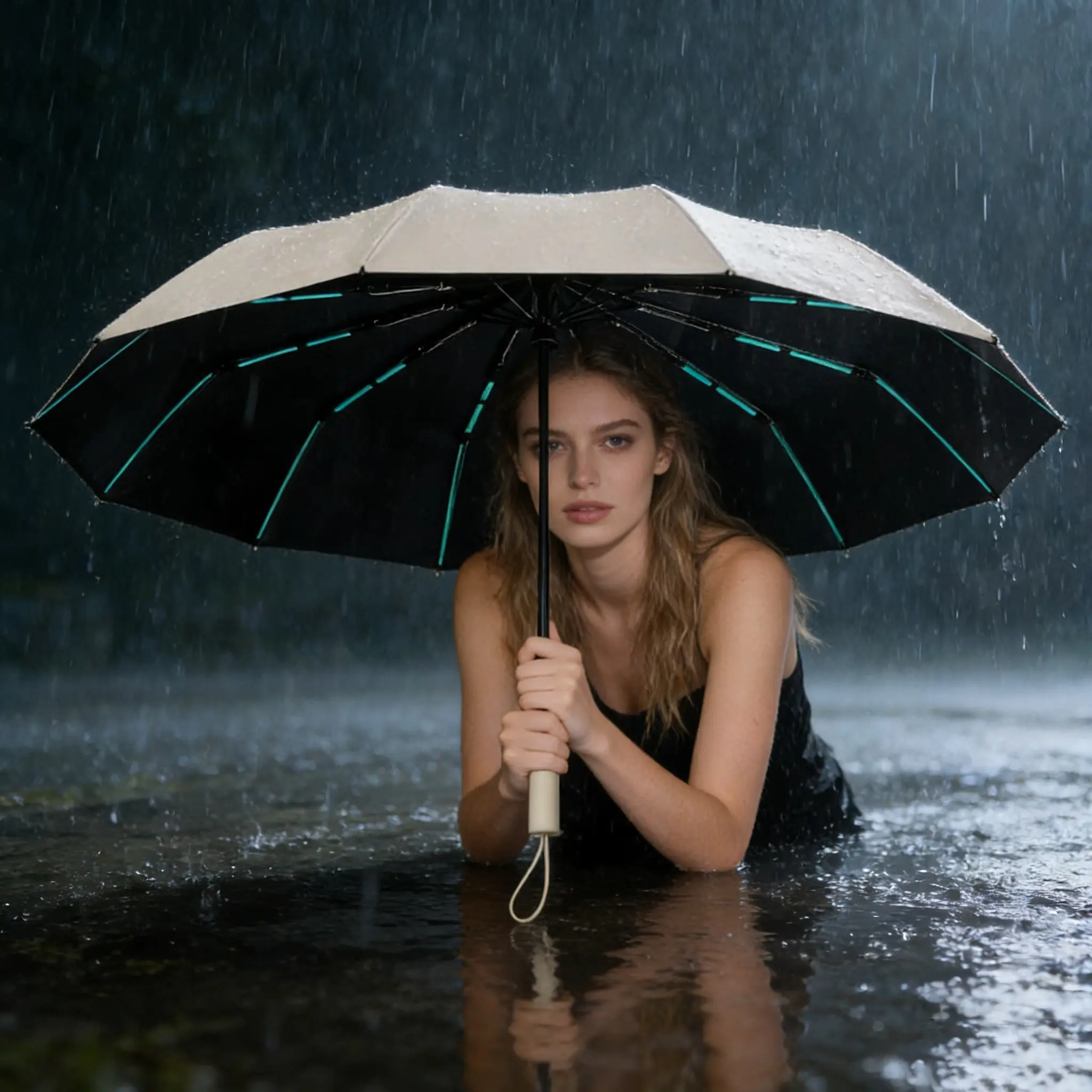 12-Bone Automatic Outdoor Umbrella, Outside Umbrella, Wind-Resistant Sunscreen, UV Protection, Suitable for Rainy and Sunny Days, 1pc Sun Umbrella, Fully Automatic Umbrella, Windproof Umbrella