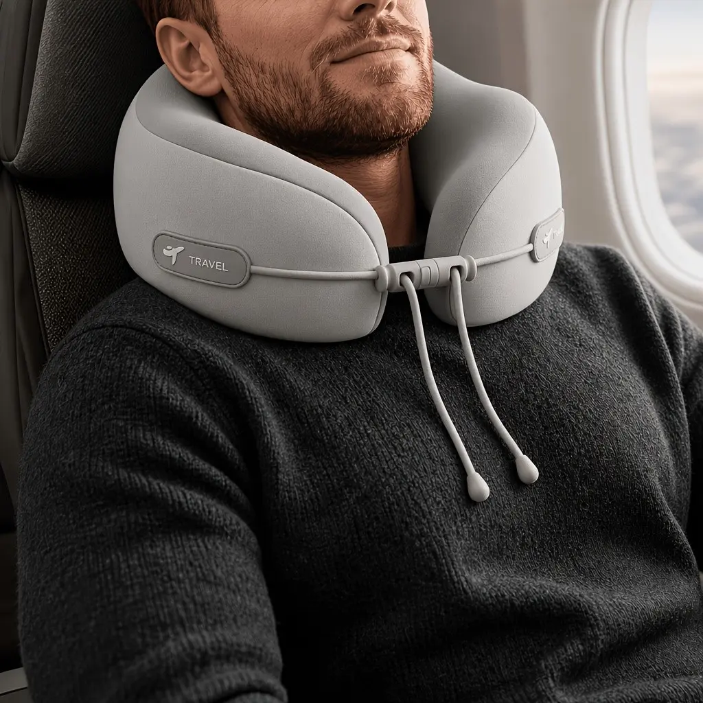 Portable Travel and Home Neck Pillow, Ergonomic Design, Easy Storage, Comfortable Rest, Suitable for Office, Car, Plane, Train, Long Flights, Travel Neck Cushion