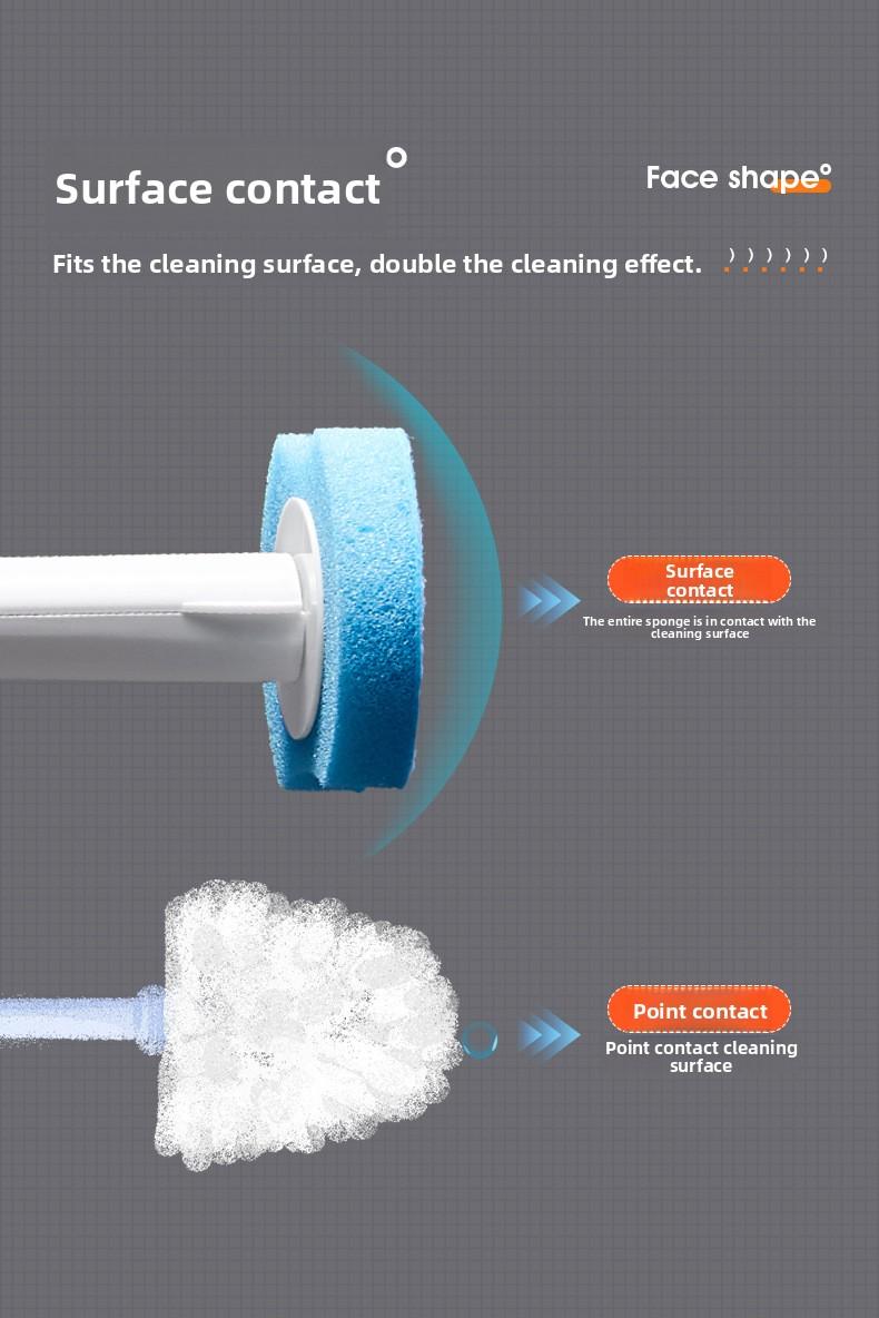 Disposable Toilet Brush with Holder, Deep Clean Toilet Scrubber with Replacement Heads, Quick Clean Toilet Brush for Bathroom, No Drilling