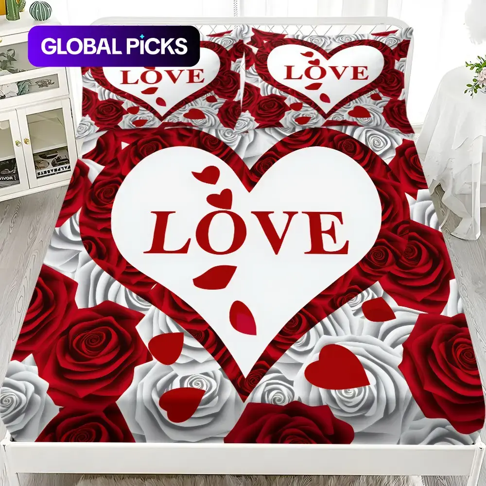 Modern Style Bed Sheet Set, Includes 1 Fitted Sheet and 2 Pillowcases, Hotel Style Polyester Bedding, Comfortable and Aesthetic Hotel Sheets, Suitable for Dorms and Hotels, Decorative Bedsheet Sets, Comfy Bed Sets for All Seasons #GLOBAL PICKS