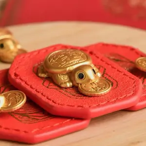 Feng Shui Lucky Turtle Decoration Items, Large Jia Town Lan Palace Amulet, Wealth Attraction Wallet Charm, Longevity Protection, Financial Stability