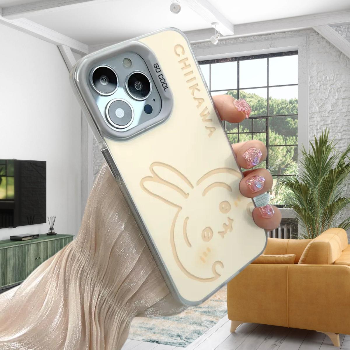 Cute Cartoon C-Chiikawa C-Couple Style Phone Case for iPhone 17 16 15 14 13 12 11 & Samsung S26 S25 S24 S23 S22 Plus Ultra, Fashion Design, Best Christmas Gift for Fans