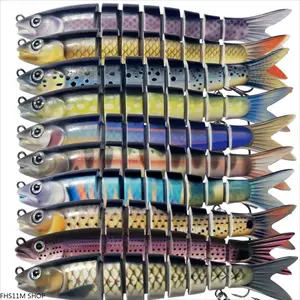 19G Sinking 8-Segment Multi-Jointed Minnow Hard Lure, Long Cast Realistic Swimbait With Sharp Treble Hooks, Dual Water Tackle For Freshwater Bass And Saltwater Pike, Designed For Recreational Shore & Boat Anglers