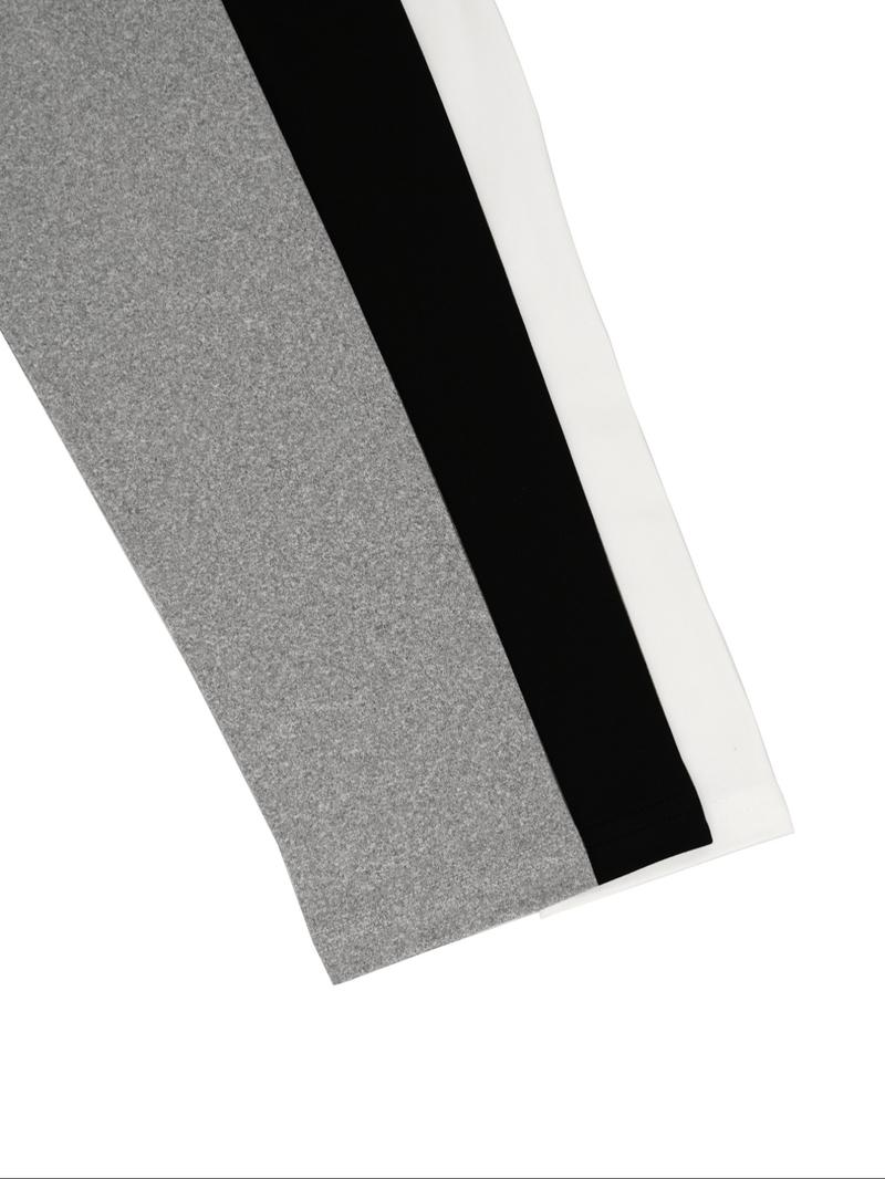 3pcs women's casual and fashionable slim fit small bow print details simple solid color pleated pullover shirt women's round neck long sleeved three piece T-shirt