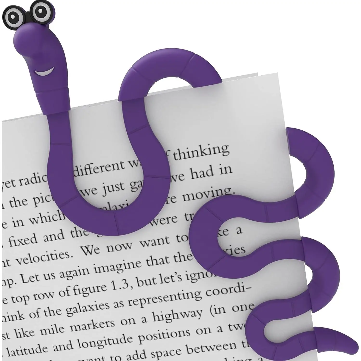 Clip Bookmarks for  Students Women and Men - Wally The Bookworm Cool Cute Bookmark and Page Holder   Idea - Funny Book Marker and Reading Accessory for Book Lovers ()