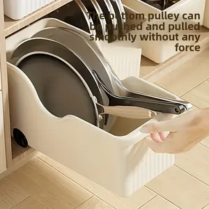 3pcs Storage Boxes with 6 Wheels, No Lid Practical Deep Long Plastic Organizer Bins, Ideal for Clothes, Toys, Snacks, Home Storage