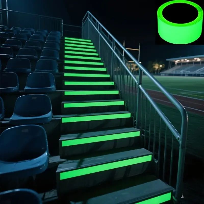 Glow-In-The-Dark Self-Adhesive Tape, 1.97x197 Inches, Ideal for Stairs, Bike Handlebars, Fire Alarms, Stage Decor, Indoor/outdoor Use, Halloween & Christmas Gift, Decoration