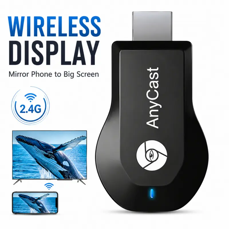Wireless HDMI Display Adapter, 2.4G WiFi HDMI Transmitter & Receiver,Plug & Play HD Wireless Screen Mirroring Device, Synchronize Phone Laptop Pictures Videos to HDTV Projector Monitor, Support Miracast Airplay DLNA, Digital Products