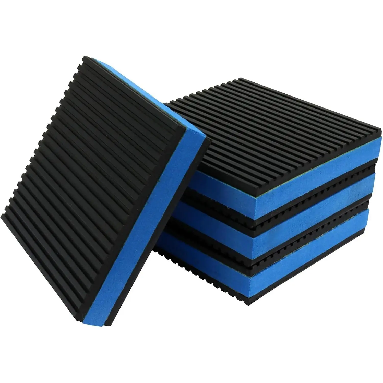 4 Pack Anti Vibration Pads, 4" X 4" X 7/8" Heavy Duty Rubber and EVA Vibration Damping and Sound Isolation Pads for Air Compressors, Air Conditioners, Washer Dryer
