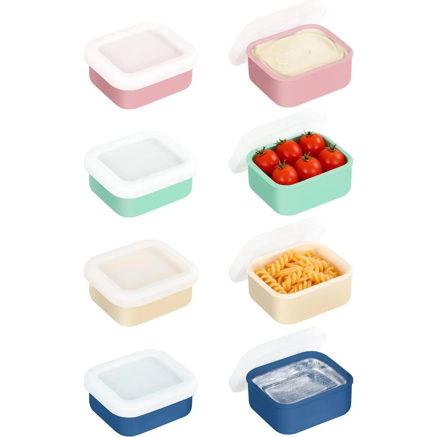 8 count 1/2 Cup  Freezer Molds with Lid, 4oz Soup Freezer Molds |  Meal Prep Containers, 1/2 Cup Portions Cubes for Freezing Sauces, Ice Cream, Meal Prep