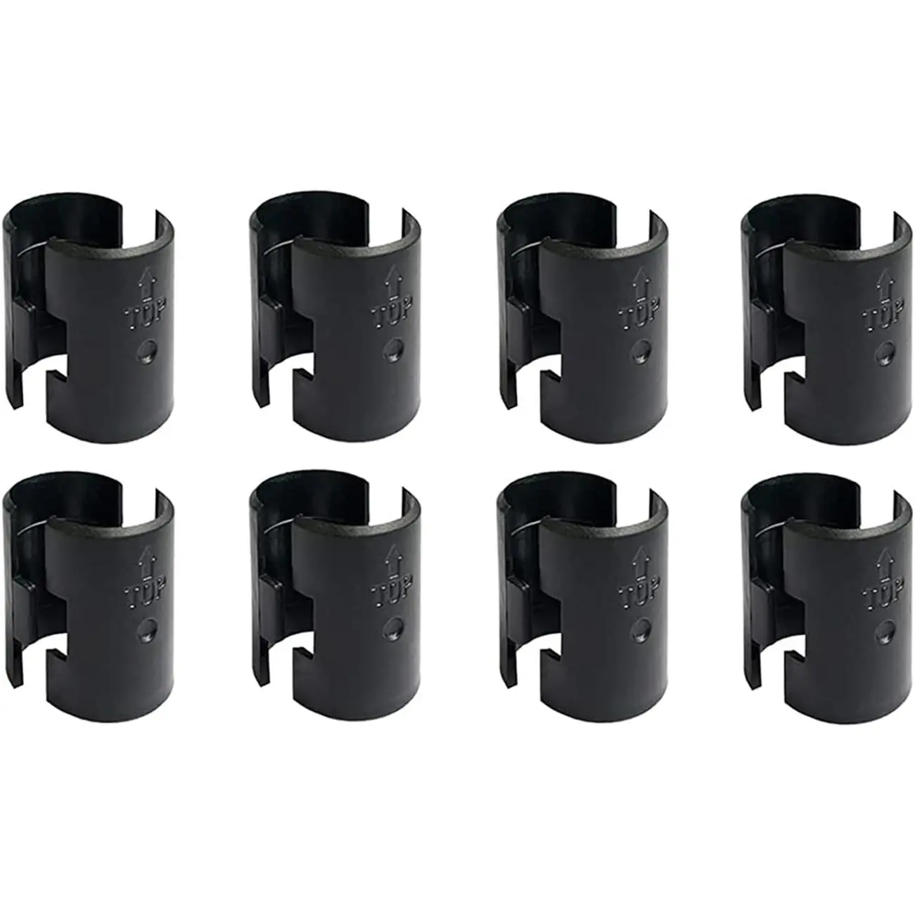 16 Pack (8 Pairs) Wire Shelf Clips, Replacement Split Sleeves for 1-Inch Posts, ABS Plastic Shelf Locks for Metal Wire Shelving Systems, Slide