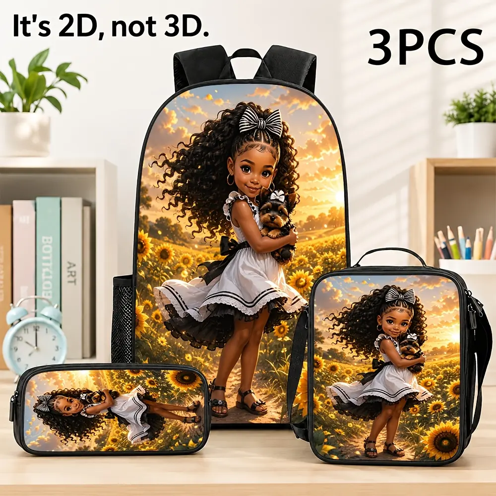 3pcs Laptop Backpack Sunflower Pattern Cute Girl Style Trendy 2026 Fashion School Bag #   TikTokMadeMeBuyIt #   TikTokShop #   back to school #   Backpack set #   school gifts #   girls gifts #   boys gifts #   birthday gifts