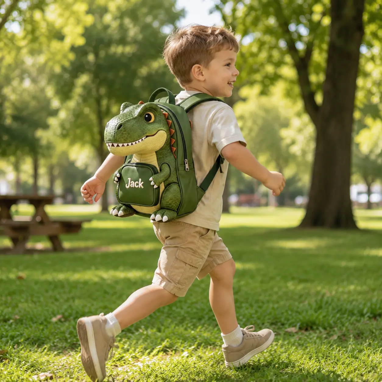 3D Dinosaur Toddler Backpack for Boys, Lightweight Ergonomic Preschool Bookbag, Kawaii Cartoon Green/Blue Kids' Travel & Nursery Bag
