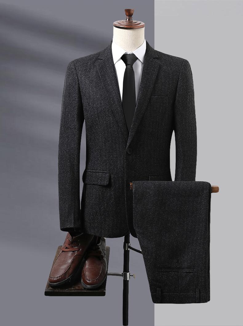 Men's All-Season Slim Fit Casual Suit  One-Button Notch Lapel Jacket with Pocket Detail & Center Vent