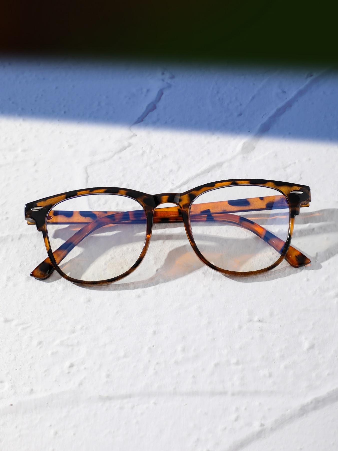 Unisex Vintage Leopard Pattern Eyeglasses (1 Pair), Simple Style Plain Color Eyeglasses for Everyday Use, Fashion Eyeglasses for Daily Clothing Decor