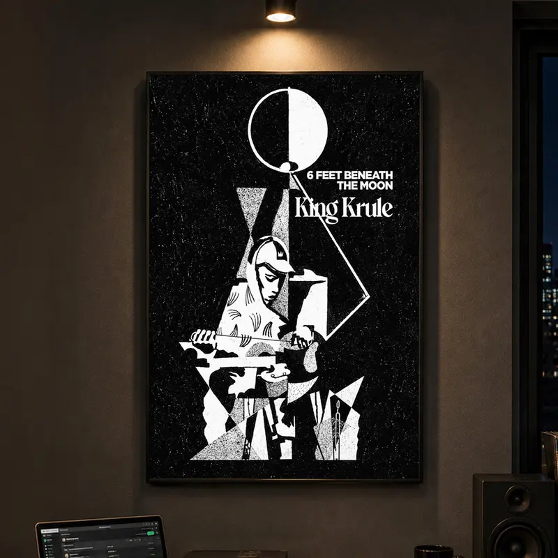 King Krule Poster, Beneath The Moon Poster, Album Cover Poster, Print Wall Art, Album Print, Home Wall Decor, Glossy Poster, Music Wall Decor, Indie Room Decor, Album Cover Art, Indie Music Poster, Music Lover Gift, Record Collector Decor, Modern Music