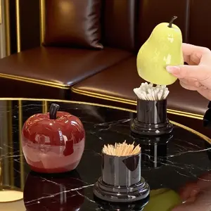 Cute Fruit Decorative Toothpick Holder, High-Profile Toothpick Box, Home Storage Ornament, Perfect Gift for Holidays, Festive Decoration