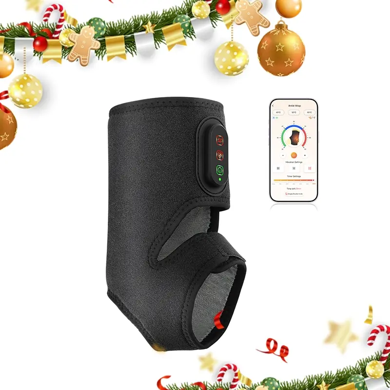 New wireless heating vibration air pressure ankle massage belt with USB charging hot compression foot massager, suitable for holiday gift giving
