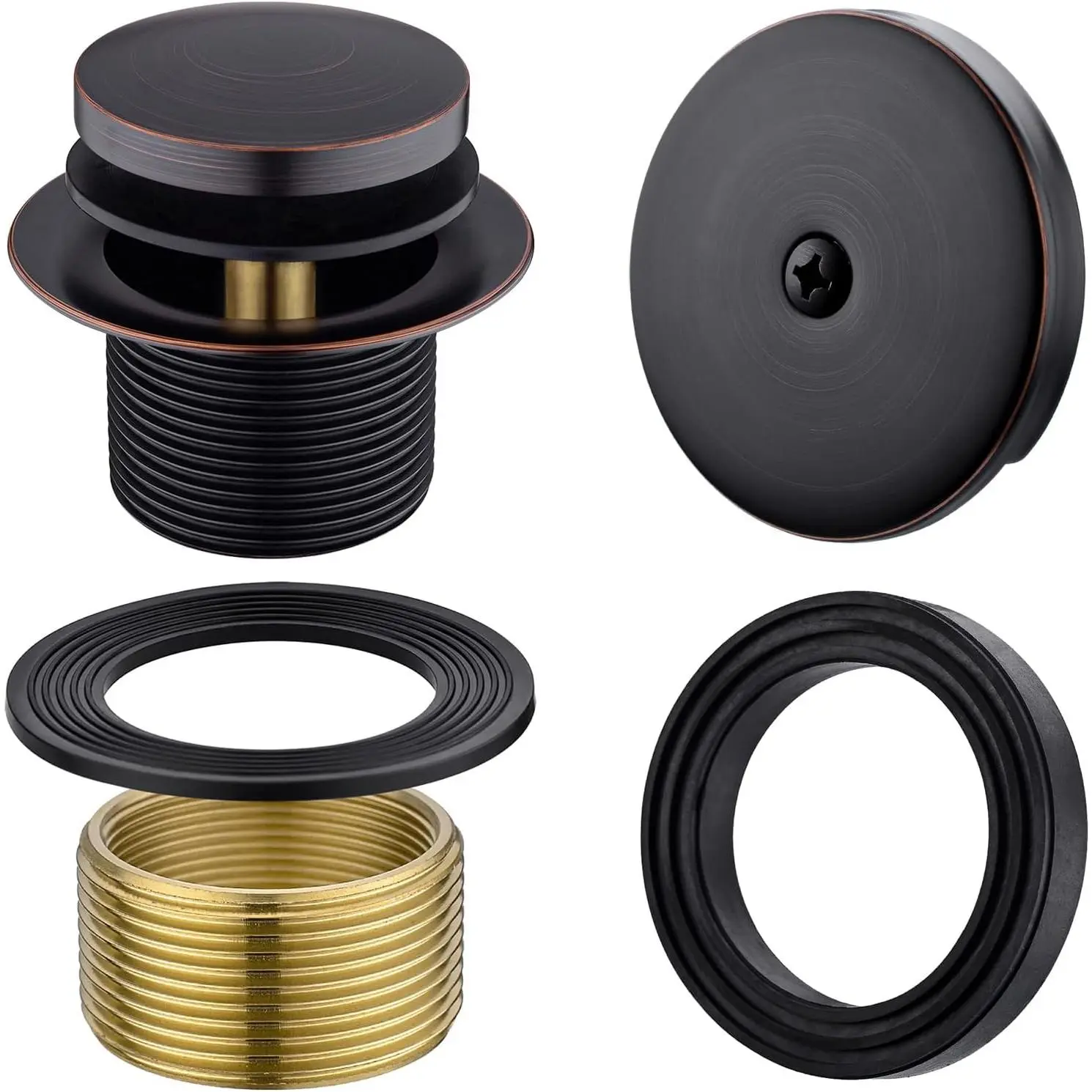 Durable Tip-Toe Tub Drain Kit, Oil Rubbed Bronze Single Hole Bathtub Drain and Overflow Kit