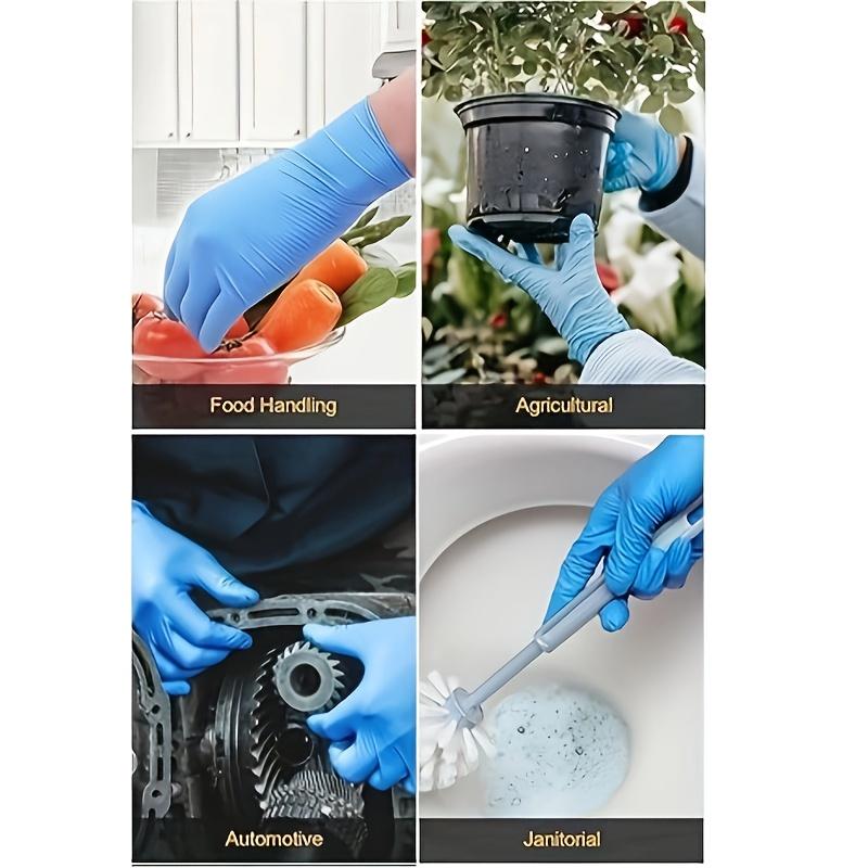 Nitrile Gloves 100pcs, Black/Blue/White/Pink Nitrile Disposable Gloves, Flexible and Snug Fit, Chemical Resistant, Latex-Free Formula, Designed for Maintenance Teams, Suitable for Household Cleaning, Tattooing, Spray Painting, Car Washing,Home Essentials