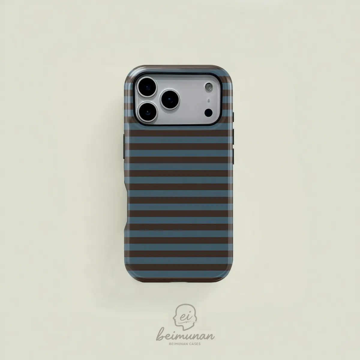 Autumn Earth Stripe All-In-One Print Phone Case, Durable 2-in-1 Protective Case, MagSafe Compatible, Suitable for iPhone 17/16/15/14/13/12/11 Pro Max/Plus/Pro, Simple and Stylish Phone Case, Perfect Holiday Gift.
