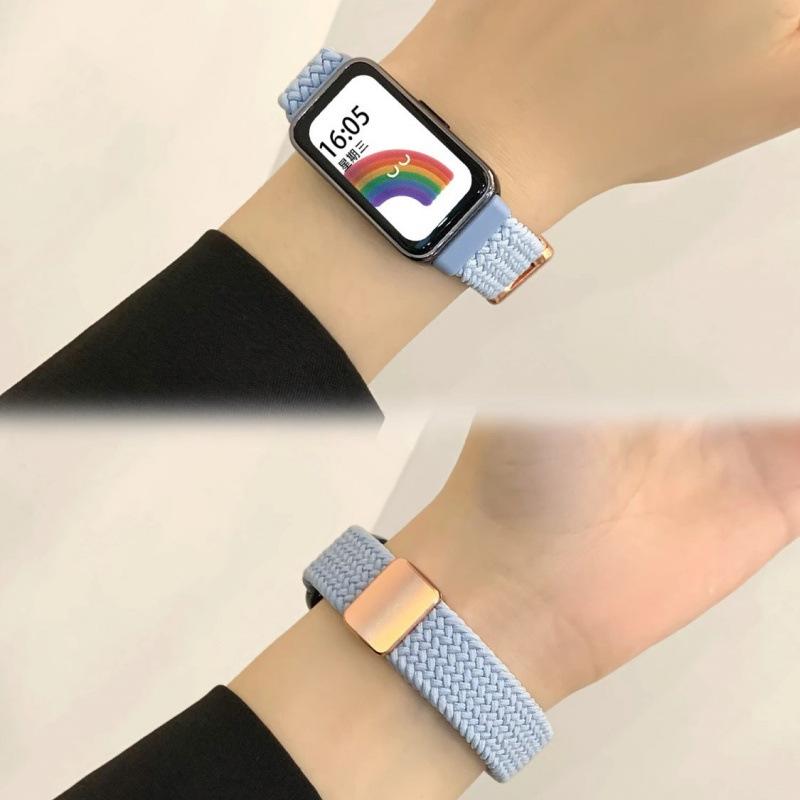 Suitable for Huawei Band 9 strap, 10th generation nylon woven magnetic 8 wristband, sports, casual, fashionable, summer, unisex