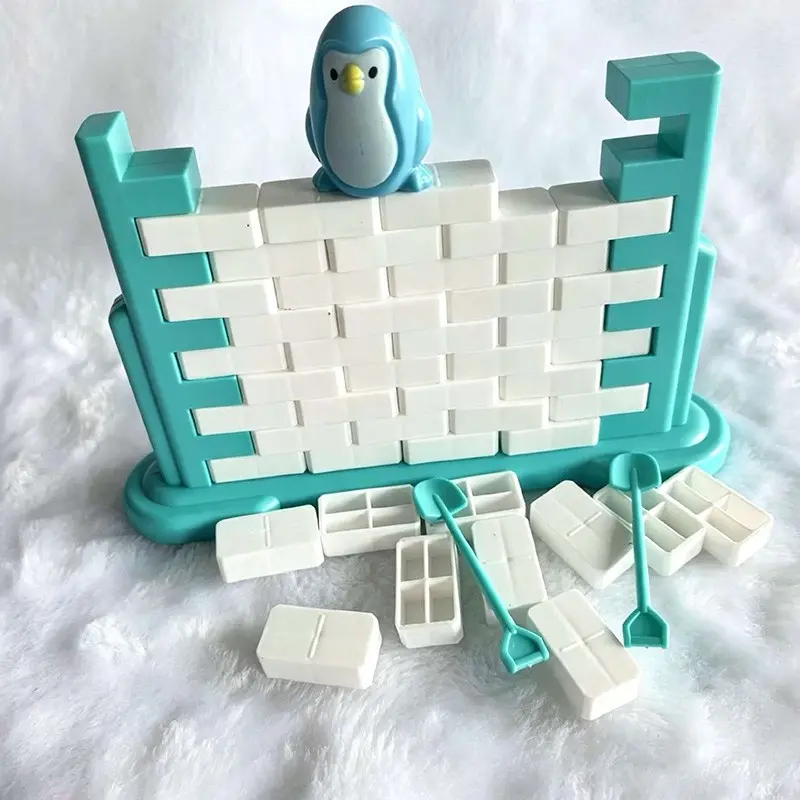Penguin Push Wall Challenge Family Strategy Board Game, Party Board Game, Interactive Stacking Blocks Toy for Hand Skills Development, Halloween Christmas Gift