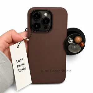 Fashion Trends-Coffee Brown Gradient Marble Magnetic phone Case for ,Protective Cover with MagSafe Compatible Ring Stand and Shockproof Design for Everyday Use Compatible with Phone 16 17 Series
