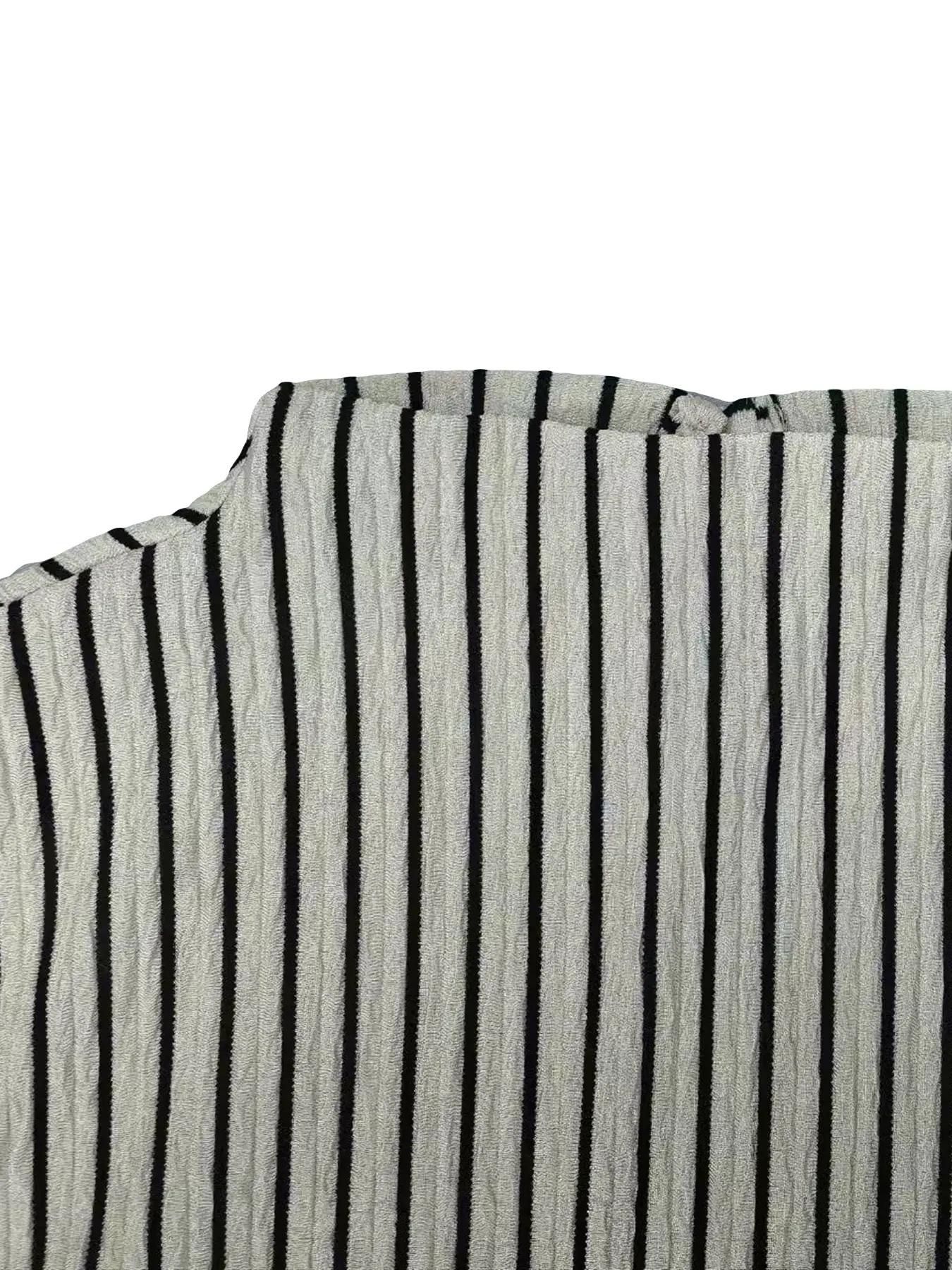 2-Piece Striped High Neck Split Hem Flared Pants Set, Casual for Women, Perfect for Spring and Fall, Comfortable Knit Fabric, Fashion Pants Set