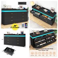 Black-0614-6 Drawer-59"W 