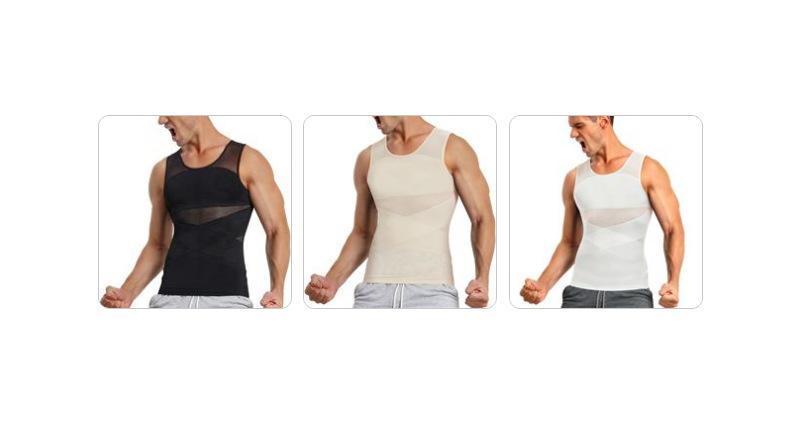 Men's Slimming Vest High-Elastic Mesh Thin Chest Shaper Tummy Control Top
