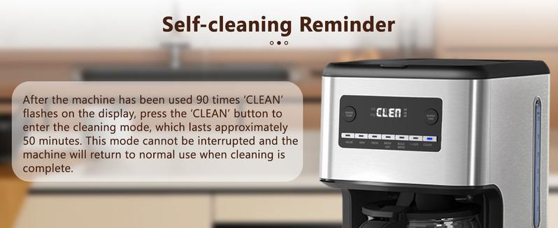 Kismile Coffee Maker, 14-Cup Programmable Drip Coffee Makers Machines with Timer, Reusable Filter & Keep Hot Plate, Auto Pause, Self-Cleaning, Stainless Steel