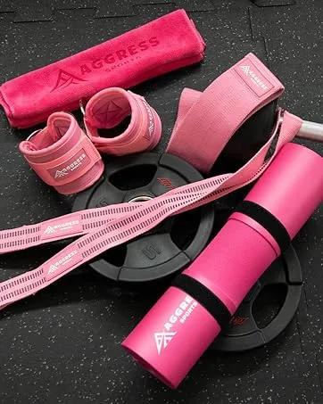 Premium Barbell Pad Set for Hip Thrusts - Squat Pad for Barbell Lunges, Bench Press, with 2 Gym Ankle Straps, Hip Resistance Bands – Gym Accessories for Women with Carry Bag, Towel Premium Barbell Pad Set for Hip Thrusts - Squat Pad for Barbell Lunges, Bench Press, with 2 Gym Ankle Straps, Hip Resistance Bands – Gym Accessories for Women with Carry Bag, Towel