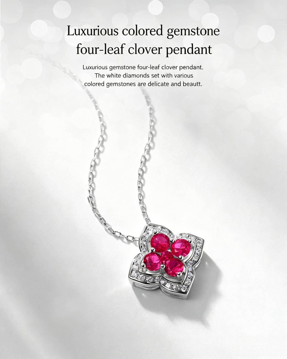 Dainty 925 Silver Clover Necklace with Lab Created Emerald, Timeless Luxury Pendant Necklace, Perfect Gift for Her, Everyday Wear Fine Jewelry#Emerald Necklace#CloverNecklace#925SterlingSilver#DaintyNecklace#LuxuryJewelry#GiftForHer