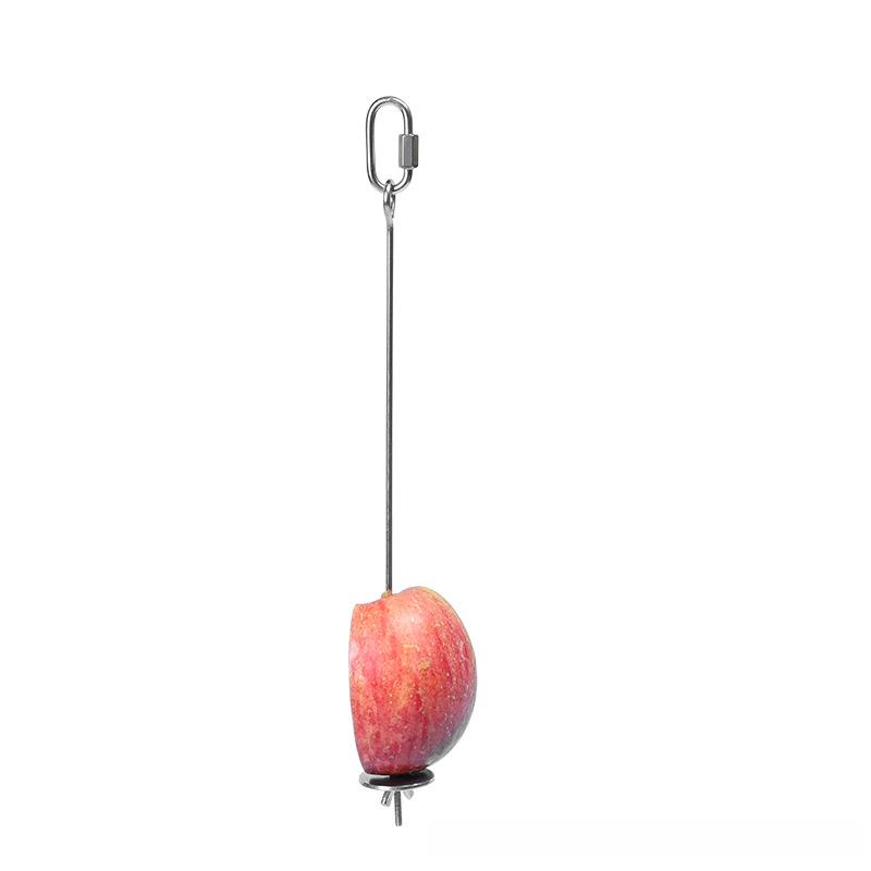 Parrot stainless steel fruit fork, corn and apple fork, pet bird supplies, hangable toy, bird feeder accessories