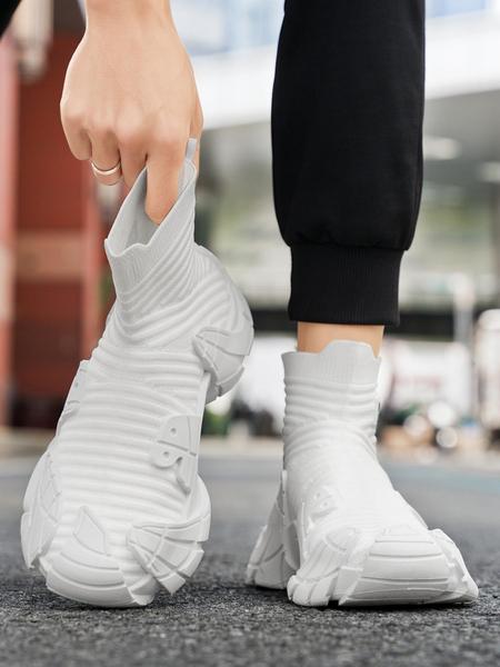 Men's Fabric High-Top Sneakers, Stylish and Comfortable Footwear for Everyday Wear, Perfect for Casual Outings and Sports Activities, Trendy Walking Sneaker