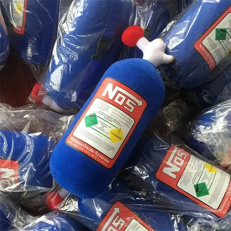 NOS Nitrous Oxide Bottle Plush Pillow Set - Car Neck Headrest Pillow & Lumbar Support Cushion for Auto Interior