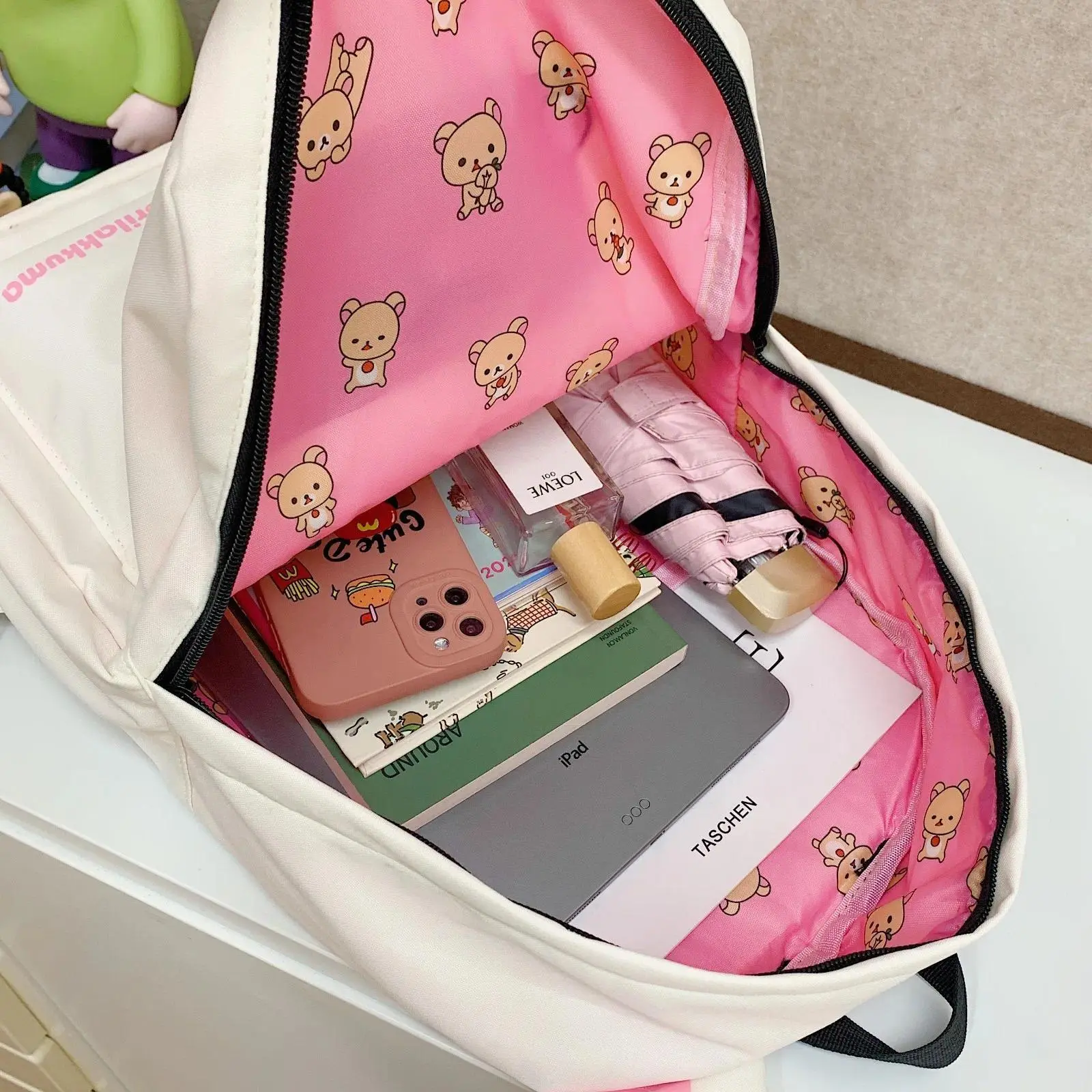 2026 new hot item Hot Cute Bear Rilakkumas Backpack Large Capacity Anime Cartoon Backpack Stylish Student School Bag Nylon Shoulder Bags Schoolbag