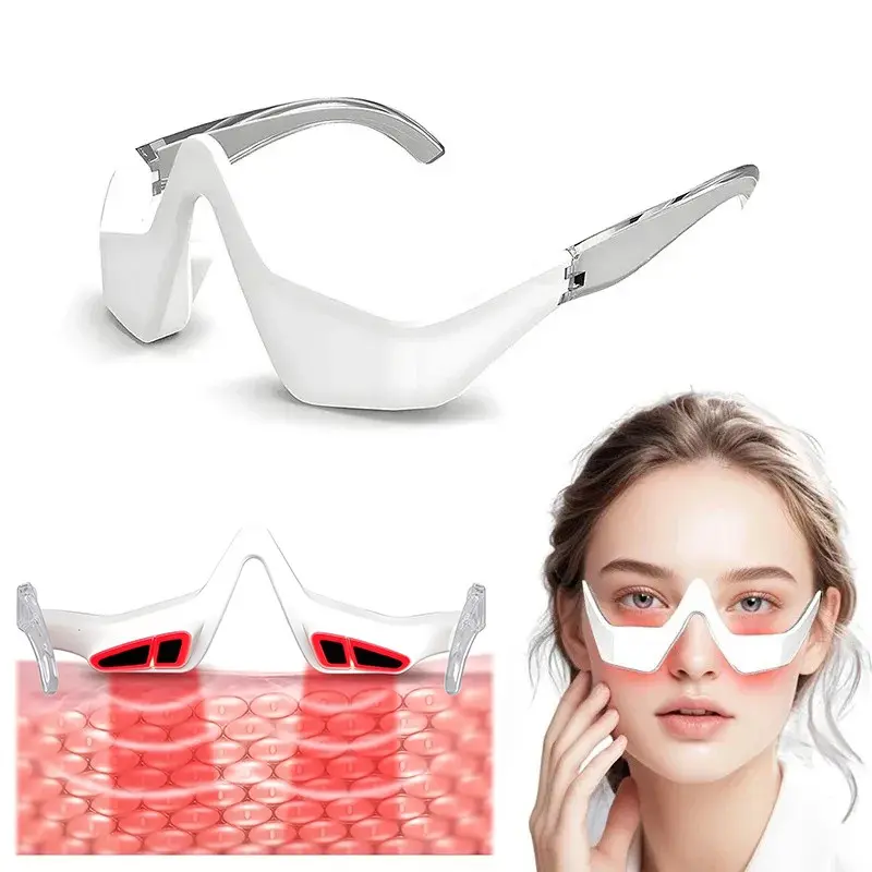 1 PC Under Eyes Red Light Therapy Eyelift Massager Glasses,Microcurrent Eye face led red light Beauty Device, Facial Beauty Machine under Eye Massager Eyes Bag Remover for Reduce Dark Circles Puffiness Wrinkles Relax Eye Strain