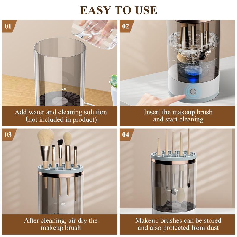 Electric Makeup Brush Cleaner, Automatic Brush Washer, Makeup Brush Cleaning Machine, Makeup Tool Cleaner for Daily Use, Christmas Gift Electric Makeup Brush Cleaner, Automatic Brush Washer, Makeup Brush Cleaning Machine, Makeup Tool Cleaner for Daily Use, Christmas Gift