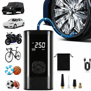 150PSI Cordless Portable Tire Inflator with Digital Gauge & LED Light, USB-C Rechargeable Air Compressor, Tire Inflation Pump - Fast Inflation for Cars, Bikes, Motorcycles, Sports Equipment & More, Outdoor Travel Tool