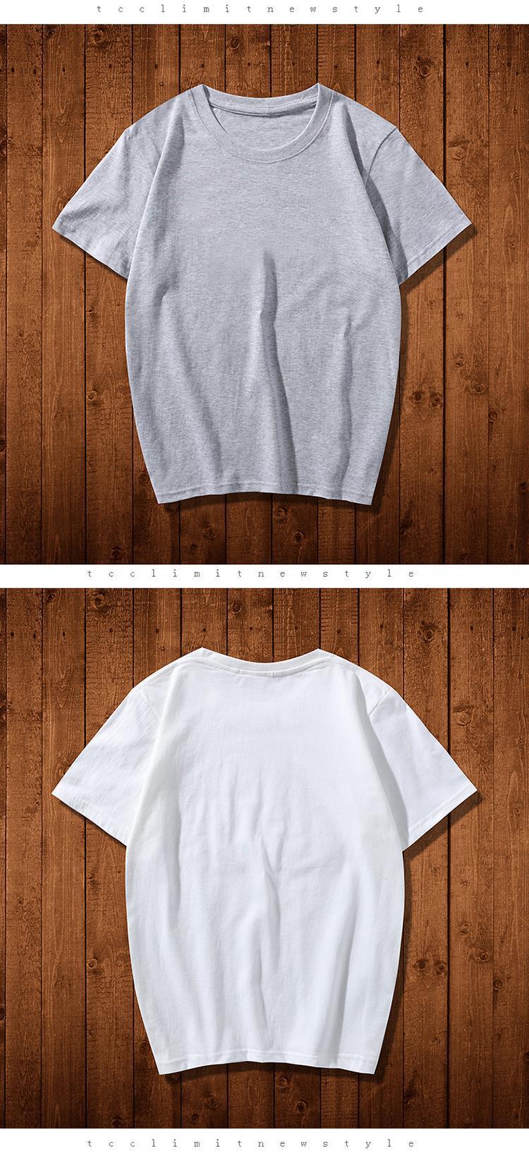 ( 3 Pcs )  100% Cotton Summer New Men's Fashion Boutique Solid Color Short-sleeved T-shirt White Black Gray