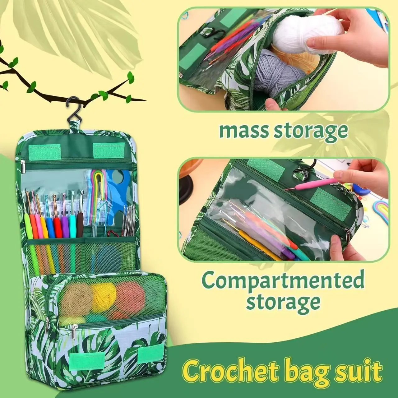 Beginner Crochet Kit, 12 Colors Milk Cotton Yarn Set, Portable DIY Knitting Materials Pack, Complete Handmade Crafting Tools Bundle