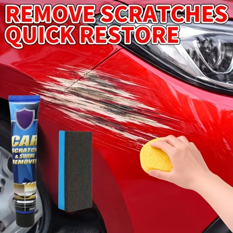 Car Scratch Repair Kit with Sponge Block, Quick Fix for Car Paint Scratches and Imperfections, Universal Polish for Various Body Colors, Car Scratch Remover