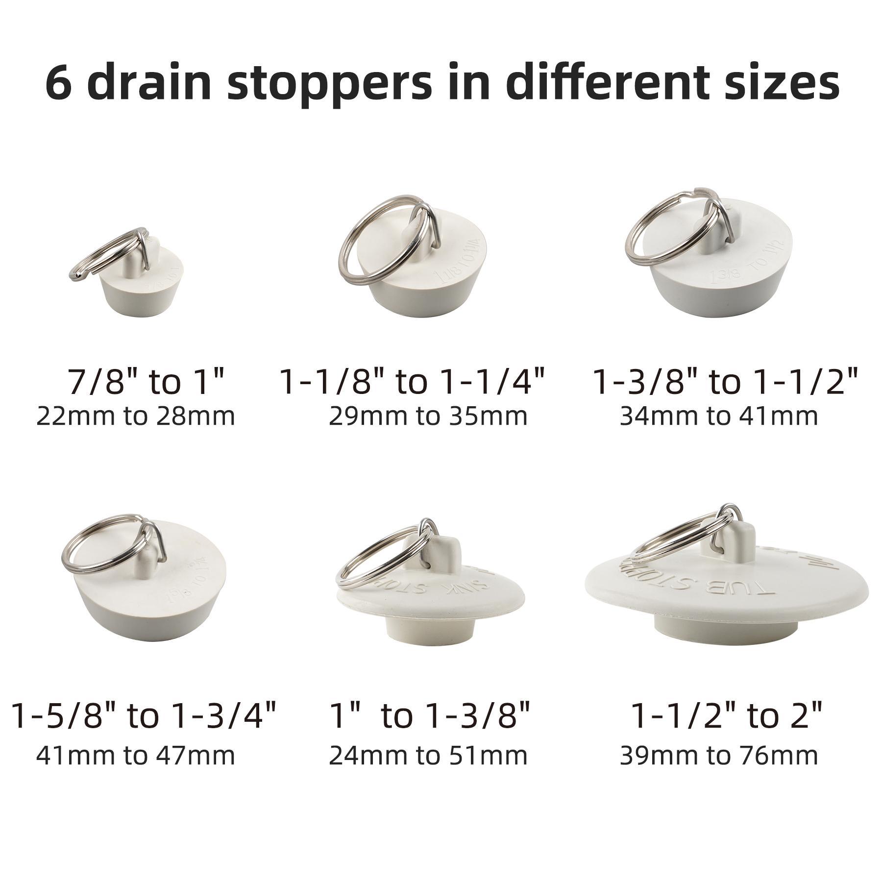 6 Pcs/set Sink Stopper with Loop, Drain Stopper for Kitchen, Bathroom, Laundry Sink, Bathtub, Bath Tub Accessories