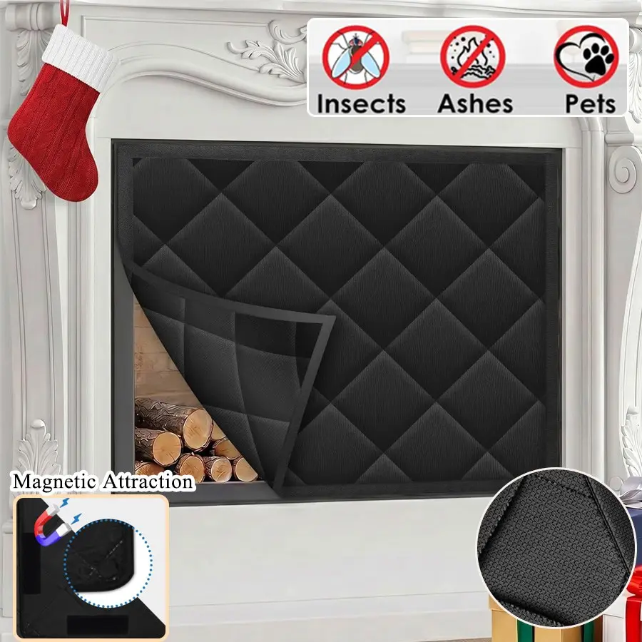 Magnetic Fireplace Cover, Prevents Heat Loss, Easy Installation, Insulated Fireplace Vent Cover, Multi-Functional Barrier Blanket, Home Decor