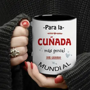 Chic Spanish-Inspired Ceramic 11oz/15oz Mug with "Para la mi mejor amiga del mundo" Design - Microwave Safe, Durable & Lightweight for Camping, Picnics, Travel - Perfect Gift for Sister-in-Law, Best Friend, Holidays