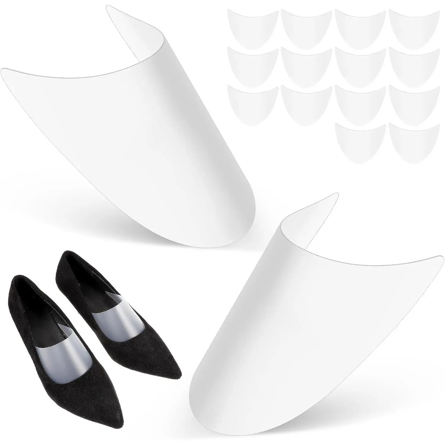 16 count Plastic Shoe Tree Inserts, Adjustable Shoe Stretcher Crease Protector for Men Women, Boot Shapers Holder for Sneaker Leather Golf Mules