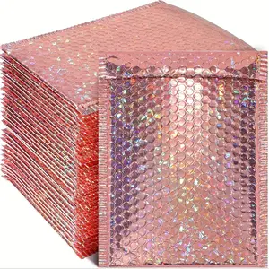 30 Holographic Bubble Mailer Pads, Self-Seal Buffer Envelopes for Shipping, Home Party Supplies, Ideal for Mailing and Packaging